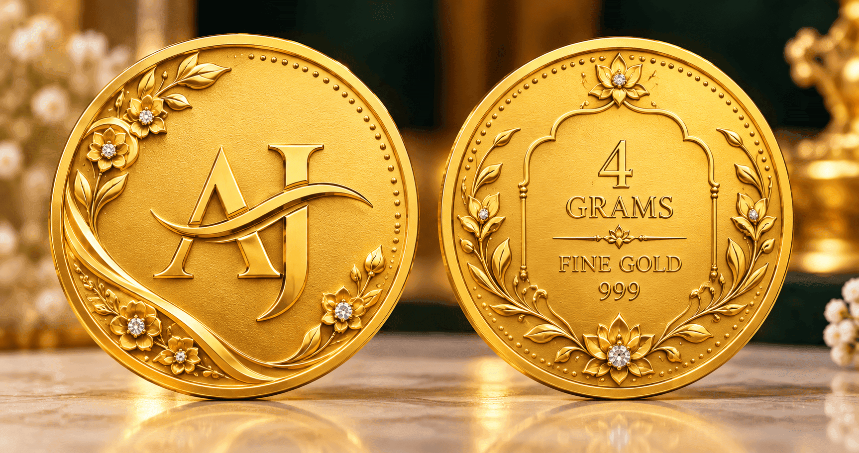 24K 999 Pure Gold Coin 4 Grams