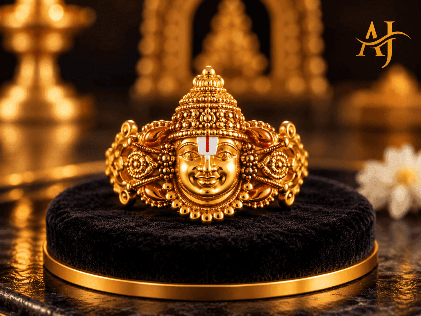 Sri Venkateswara Lakshmi Narasimha Gold Temple Ring